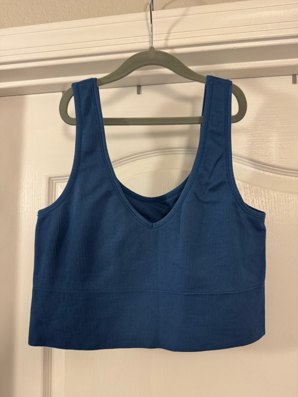 Athleta Aurora Seamless Ribbed Crop Tank - Deep Blue - Picture 2 of 3